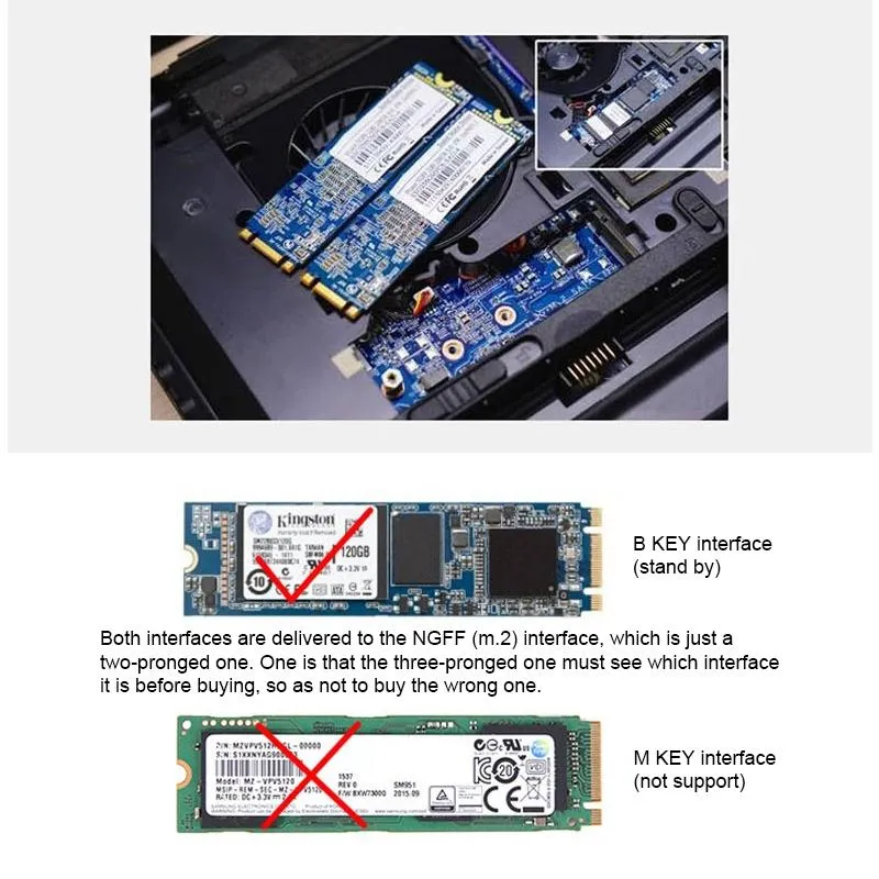 Convert M.2 Ngff Ssd to 2.5 Sata Iii Adapter