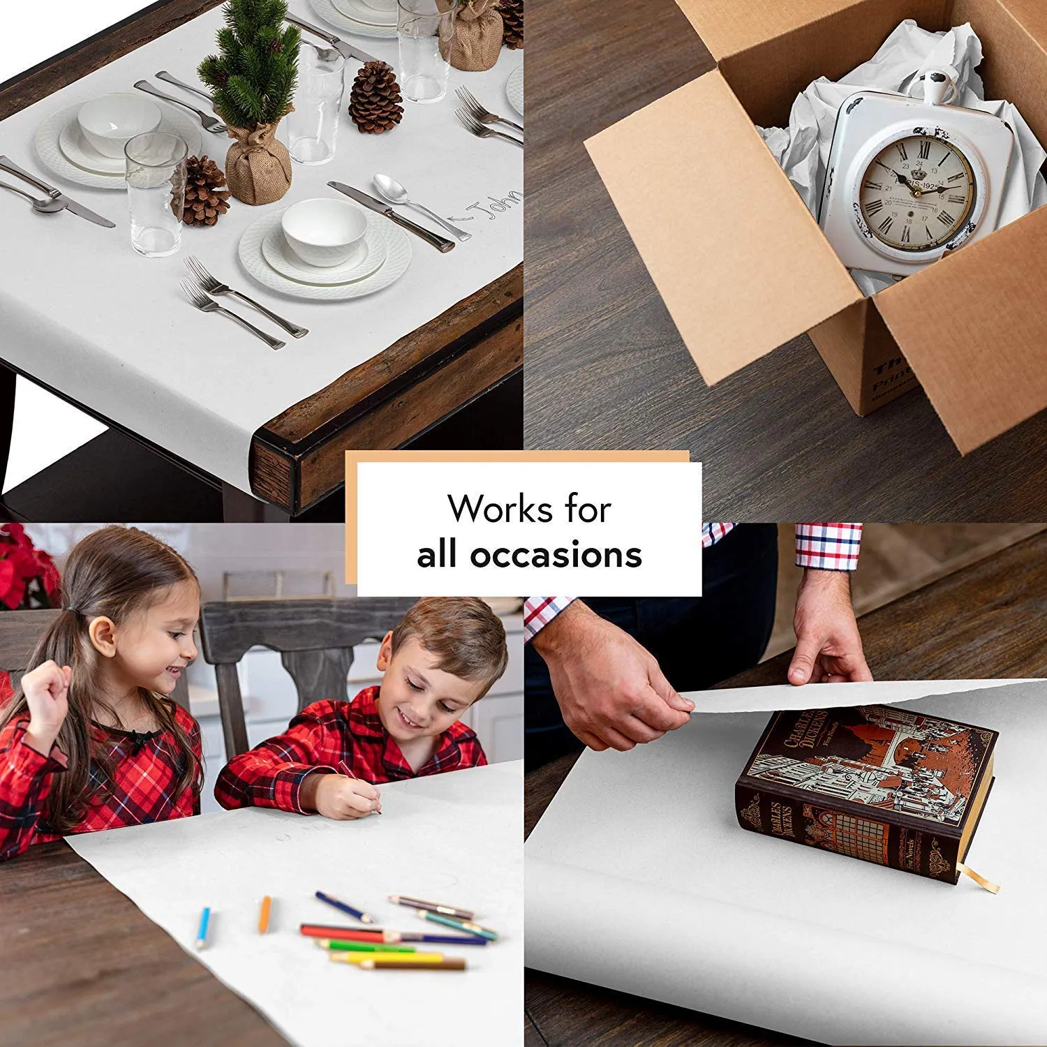 JIA INDUSTRIES White Paper roll 24 Inch X 50 Meter Paper (100 GSM) - Perfect for Wall Art, Painting Paper, Drawing Paper, Paper Roll for Kids Easel & Wrapping Paper