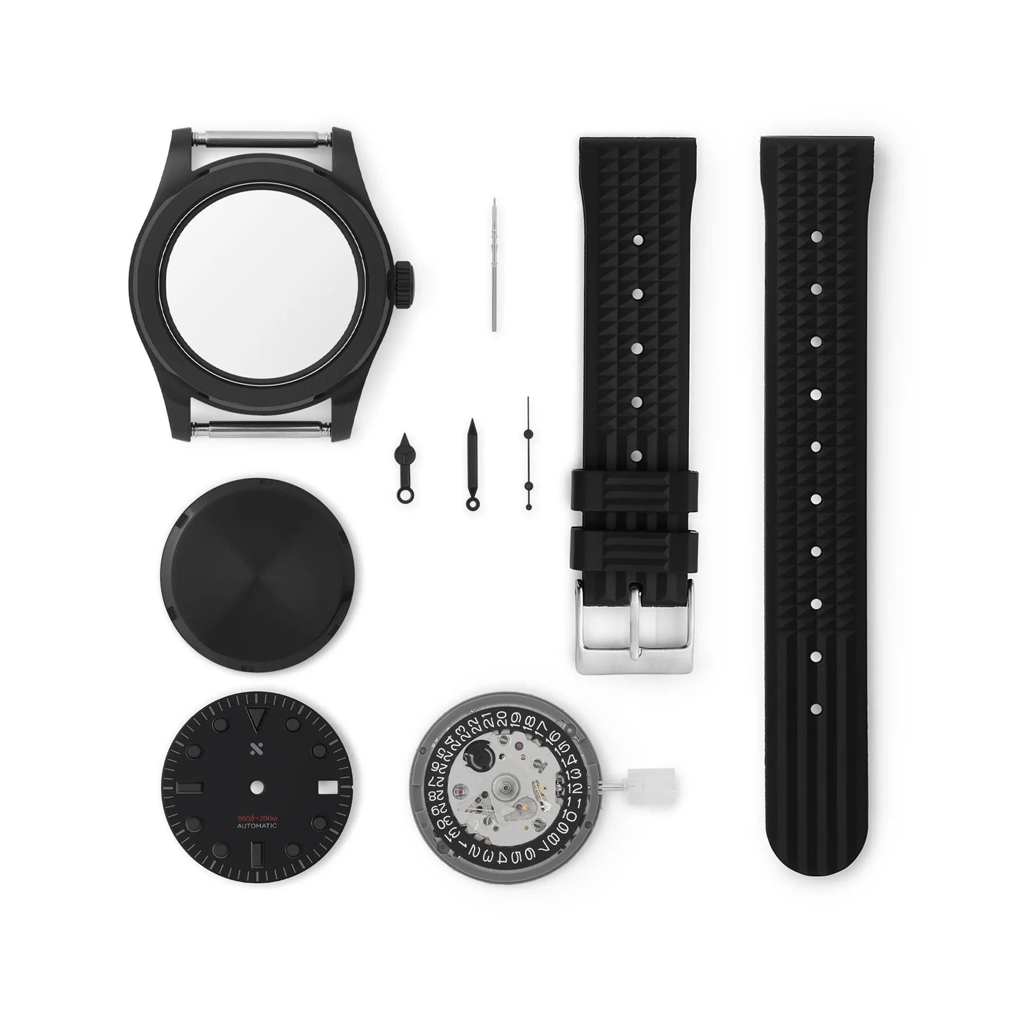 NMK-WK04 DIY Watchmaking Kit: Black Lume Tool Watch