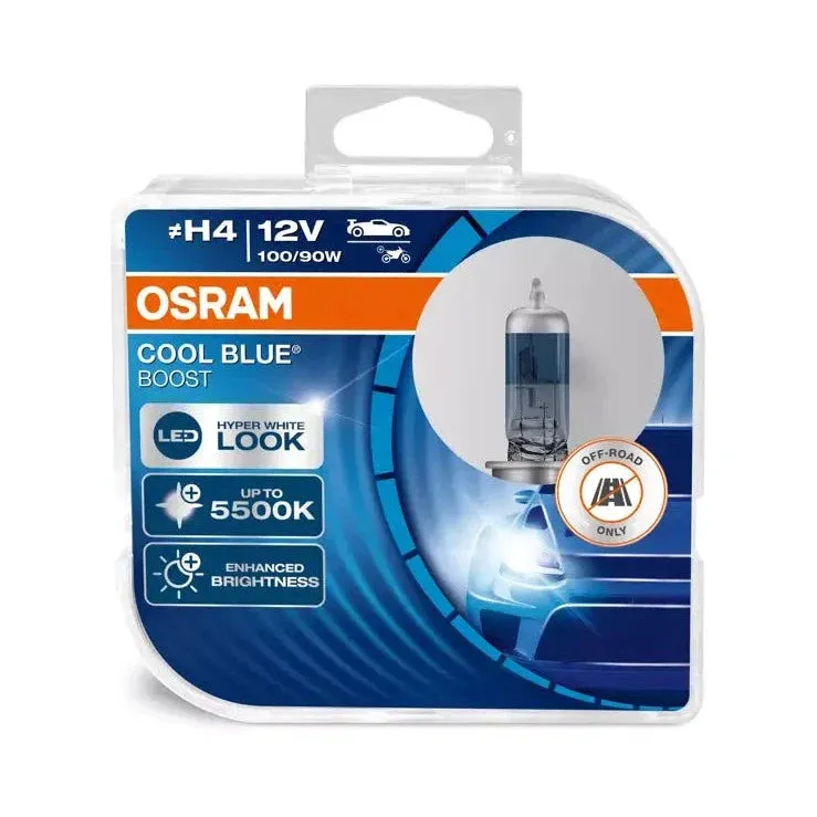 Osram cool blue boost H4 white xenon look halogen bulbs| 62193CBB-2HB