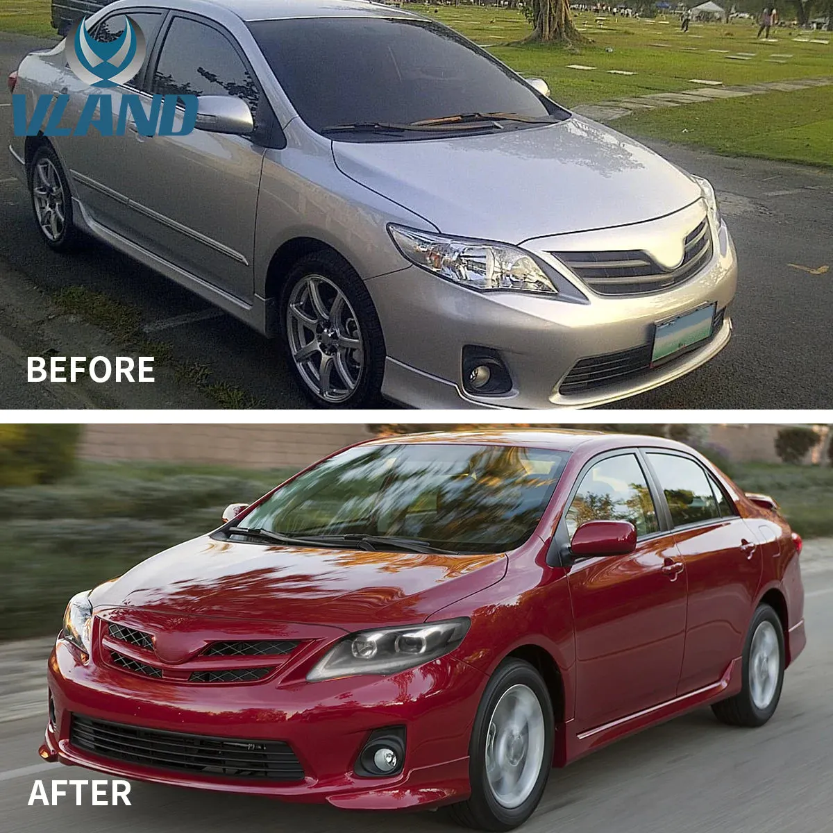 VLAND LED Headlights For Toyota Corolla 2011-2013 Headlamps